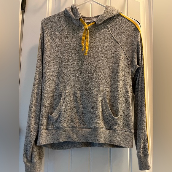 Full Tilt Heathered Gray Hoodie with Yellow Accents - Picture 1 of 3